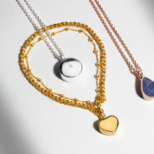 Load image into Gallery viewer, Diamond Set Round Urn Ashes Necklace – Silver