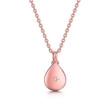 Load image into Gallery viewer, Diamond Set Teardrop Urn Ashes Necklace – Rose Gold