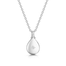 Load image into Gallery viewer, Diamond Set Teardrop Urn Ashes Necklace – Silver