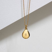 Load image into Gallery viewer, Diamond Set Teardrop Urn Ashes Necklace – Gold