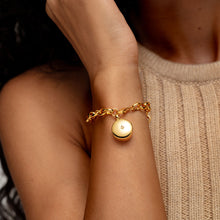 Load image into Gallery viewer, Diamond Drum Urn Bracelet with Links Chain - Gold