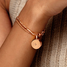 Load image into Gallery viewer, Diamond Drum Urn Bracelet with Nugget Chain - Rose Gold