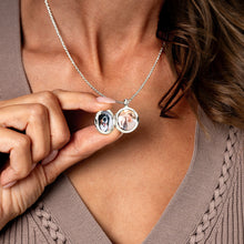 Load image into Gallery viewer, Round Fingerprint Personalised Locket - Silver