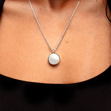 Load image into Gallery viewer, Diamond Set Round Urn Ashes Necklace – Silver