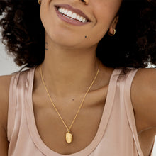 Load image into Gallery viewer, Oval Locket With Clear Crystal - Gold