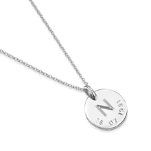 Load image into Gallery viewer, Initial & Date Personalised Necklace – Silver