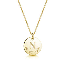 Load image into Gallery viewer, Initial & Date Personalised Necklace – Gold