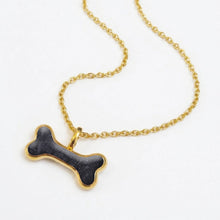 Load image into Gallery viewer, Dog Bone Ashes Resin Necklace - Gold