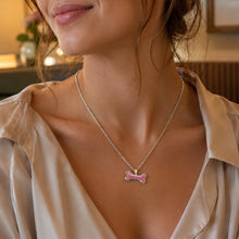 Load image into Gallery viewer, Dog Bone Ashes Resin Necklace - Silver