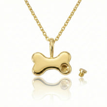 Load image into Gallery viewer, Dog Bone Urn Crystal Necklace - Gold