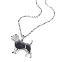 Load image into Gallery viewer, Crystal Set Dog Ashes Resin Necklace - Silver