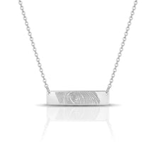 Load image into Gallery viewer, Fingerprint Name Bar Necklace - Silver