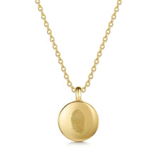 Load image into Gallery viewer, Fingerprint Gold Round Ashes Urn Necklace