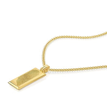 Load image into Gallery viewer, Fingerprint Tall Ingot Tag Mens Necklace Gold