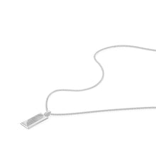 Load image into Gallery viewer, Fingerprint Tall Ingot Tag Mens Necklace Silver