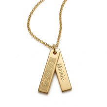Load image into Gallery viewer, Fingerprint Twin Tag Name Necklace - Gold