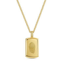 Load image into Gallery viewer, Fingerprint Wide Ingot Mens Necklace Gold