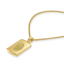 Load image into Gallery viewer, Fingerprint Wide Ingot Men's Necklace - Gold