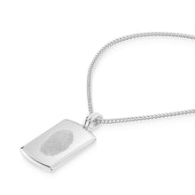 Load image into Gallery viewer, Fingerprint Wide Ingot Men's Necklace - Silver