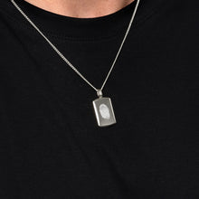Load image into Gallery viewer, Fingerprint Wide Ingot Men's Necklace - Silver
