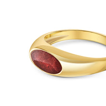 Load image into Gallery viewer, Flat Oval Ashes Resin Ring - Gold