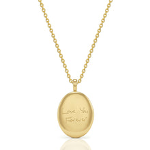 Load image into Gallery viewer, Gold Oval Personalised Handwriting Locket - Gold