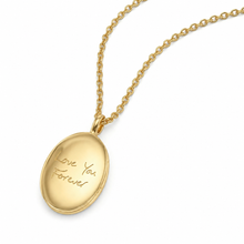 Load image into Gallery viewer, Gold Oval Personalised Handwriting Locket - Gold