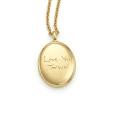Load image into Gallery viewer, Gold Oval Personalised Handwriting Locket - Gold