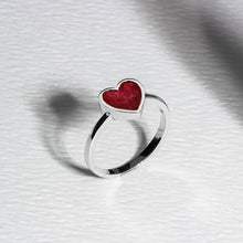 Load image into Gallery viewer, Heart Ashes Resin Ring With Plain Band - Silver