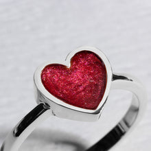 Load image into Gallery viewer, Heart Ashes Resin Ring With Plain Band - Silver
