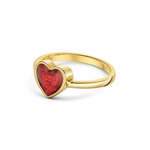 Load image into Gallery viewer, Heart Ashes Resin Ring With Plain Band - Gold