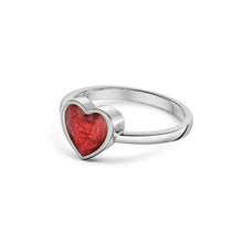Load image into Gallery viewer, Heart Ashes Resin Ring With Plain Band - Silver