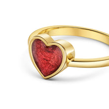 Load image into Gallery viewer, Heart Ashes Resin Ring With Plain Band - Gold