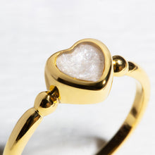 Load image into Gallery viewer, Heart Ashes Resin Ring with Bead Band - Gold