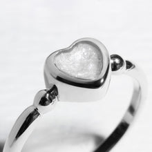 Load image into Gallery viewer, Heart Ashes Resin Ring with Bead Band - Silver