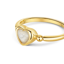 Load image into Gallery viewer, Heart Ashes Resin Ring with Bead Band - Gold