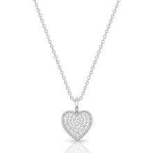 Load image into Gallery viewer, Heart Urn With Crystals Necklace - Silver