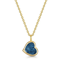 Load image into Gallery viewer, Drop Heart Ashes Resin Necklace - Solid 14k Gold