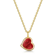 Load image into Gallery viewer, Drop Heart Ashes Resin Necklace - Solid 14k Gold