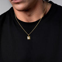 Load image into Gallery viewer, Fingerprint Ingot Tag Men’s Necklace – Gold