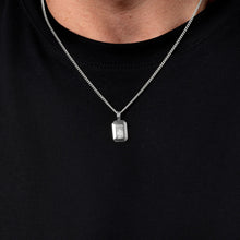 Load image into Gallery viewer, Fingerprint Ingot Tag Men’s Necklace – Silver