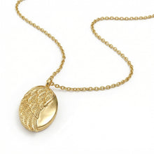 Load image into Gallery viewer, Angel Wing Oval Locket - Gold