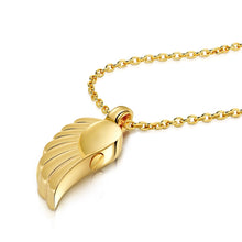 Load image into Gallery viewer, Angel Wing Urn Ashes Necklace - Gold
