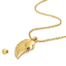 Load image into Gallery viewer, Angel Wing Urn Ashes Necklace - Gold