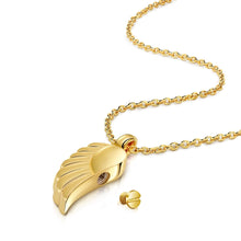 Load image into Gallery viewer, Angel Wing Urn Ashes Necklace - Gold