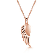 Load image into Gallery viewer, Angel Wing Urn Ashes Necklace - Rose Gold