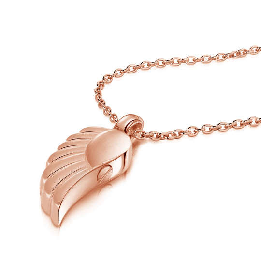 Angel Wing Urn Ashes Necklace - Rose Gold
