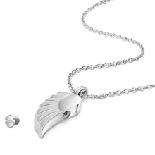 Load image into Gallery viewer, Angel Wing Urn Ashes Necklace - Silver