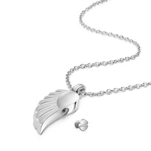 Load image into Gallery viewer, Angel Wing Urn Ashes Necklace - Silver