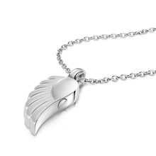 Load image into Gallery viewer, Angel Wing Urn Ashes Necklace - Silver